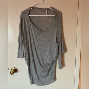 Love in heather gray ballet dance cover up shirt